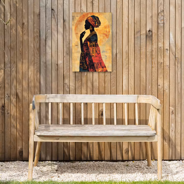 Vrouw - Silhouet - Patronen - Sierlijk Tuinposter op houten frame 2 cm dik klein -sfeer4