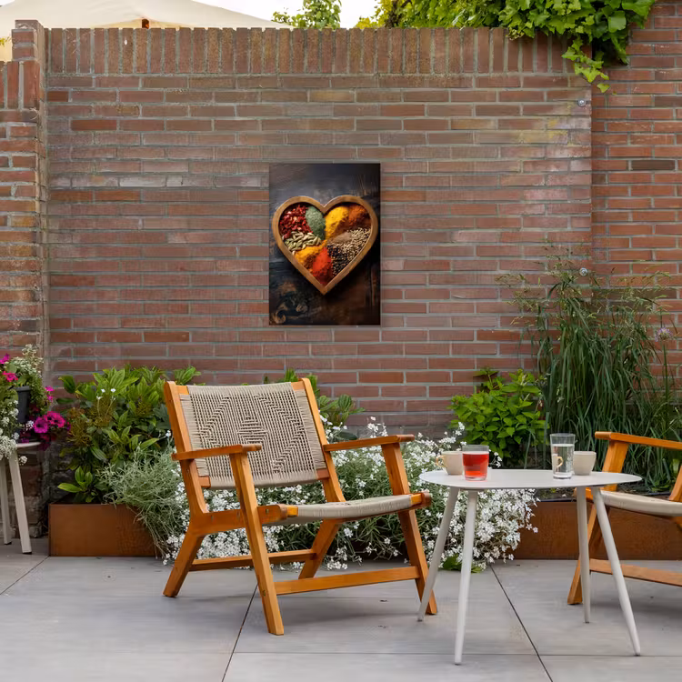 Houten - Hart - Kleurrijke - Specerijen Tuinposter op houten frame 2 cm dik klein -sfeer3