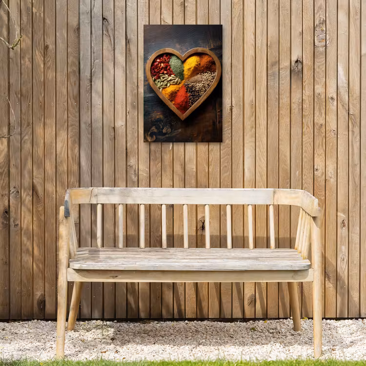 Houten - Hart - Kleurrijke - Specerijen Tuinposter op houten frame 2 cm dik klein -sfeer4