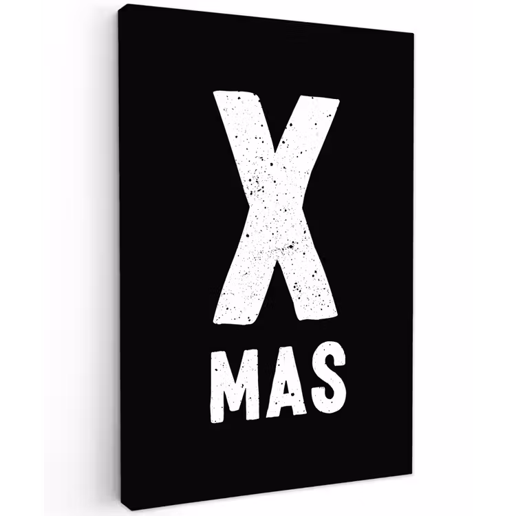 Xmas - Kerst - Zwart - Vintage - Quotes Tuinposter op houten frame 2 cm dik klein -3d