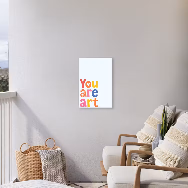 You are art - Kleurrijk - Grafisch Tuinposter op houten frame 2 cm dik klein -sfeer1