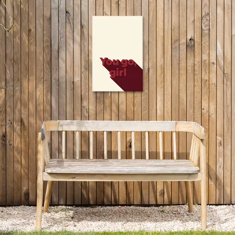 you go girl - 3D - Rood Tuinposter op houten frame 2 cm dik klein -sfeer4