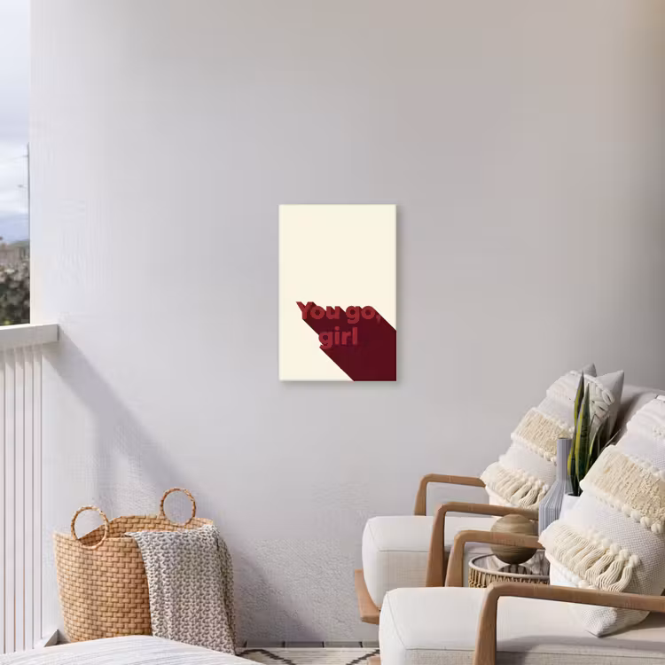 you go girl - 3D - Rood Tuinposter op houten frame 2 cm dik klein -sfeer1