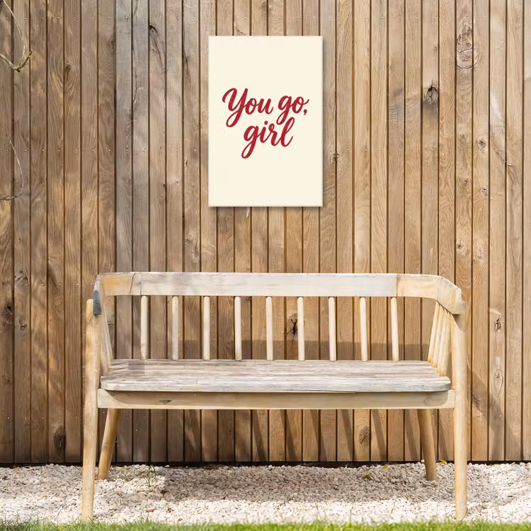 you go girl - Rood - Wit Tuinposter op houten frame 2 cm dik klein -sfeer4