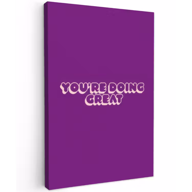 You're doing great - Paars - Bubble letters Tuinposter op houten frame 2 cm dik klein -3d