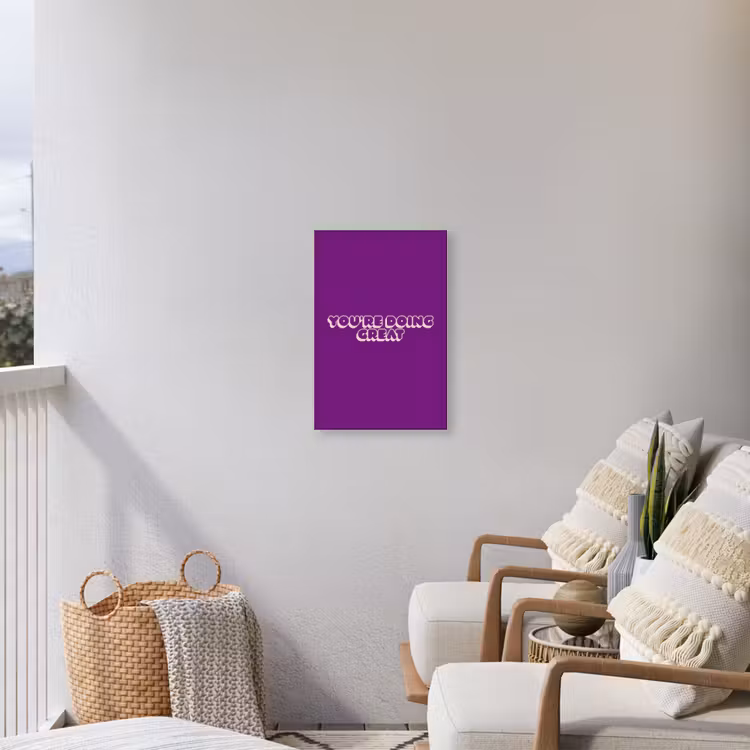 You're doing great - Paars - Bubble letters Tuinposter op houten frame 2 cm dik klein -sfeer1