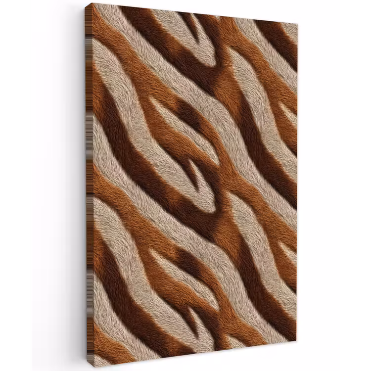 Zebra - Bruin - Patroon Tuinposter op houten frame 2 cm dik klein 841 -3d
