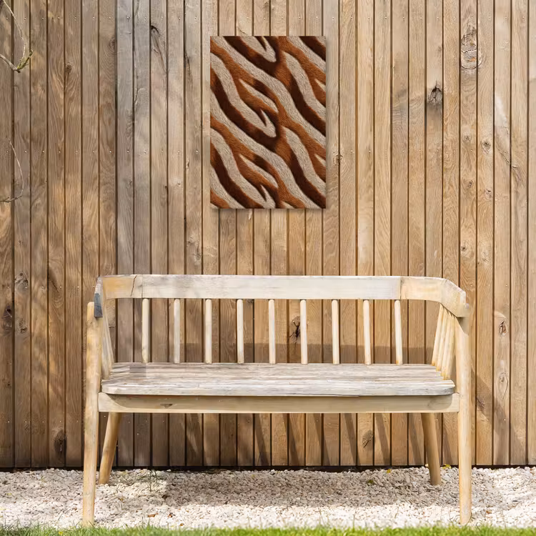 Zebra - Bruin - Patroon Tuinposter op houten frame 2 cm dik klein 841 -sfeer4