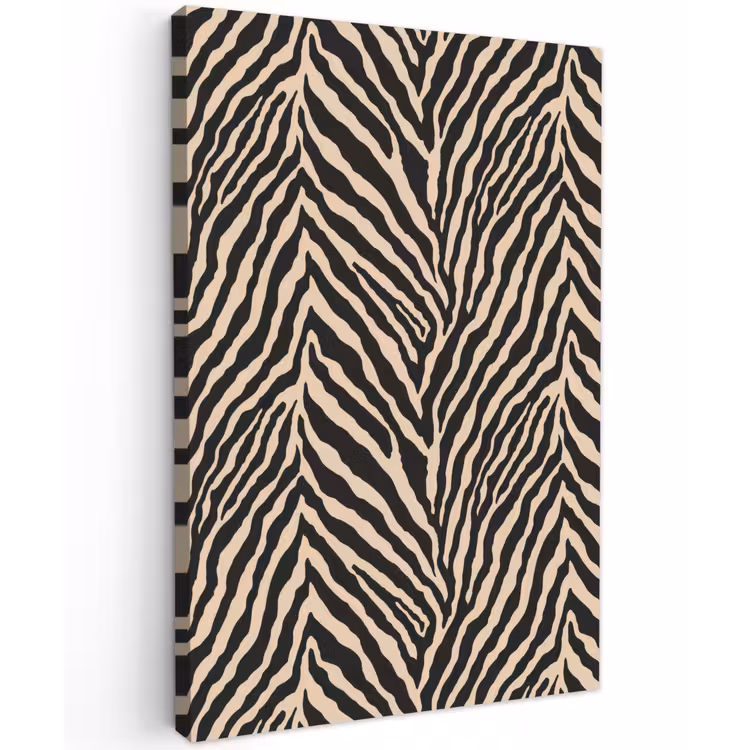 Zebra - Klassiek - Zwart Tuinposter op houten frame 2 cm dik klein 841 -3d
