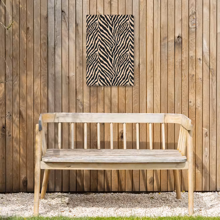 Zebra - Klassiek - Zwart Tuinposter op houten frame 2 cm dik klein 841 -sfeer4
