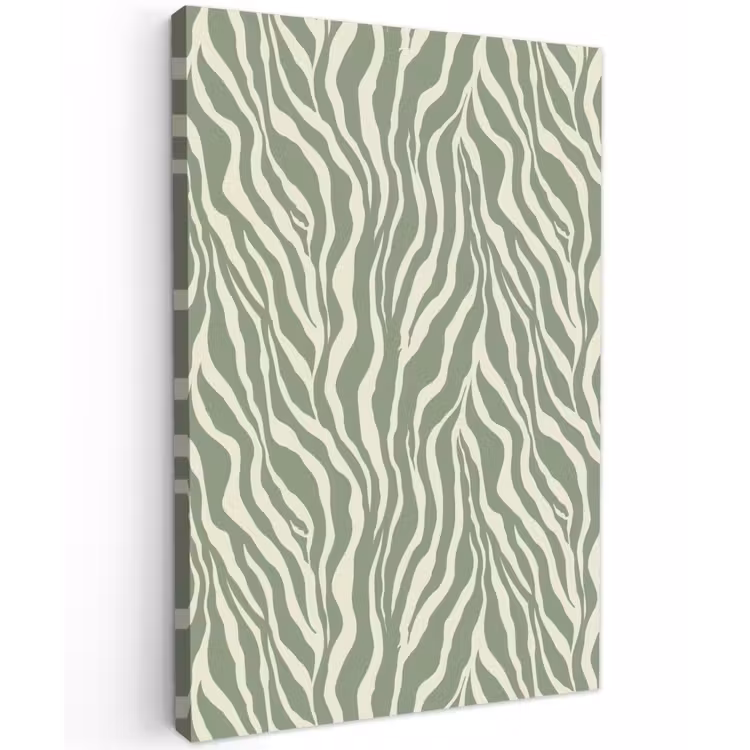 Zebra - Motief - Groen Tuinposter op houten frame 2 cm dik klein 841 -3d