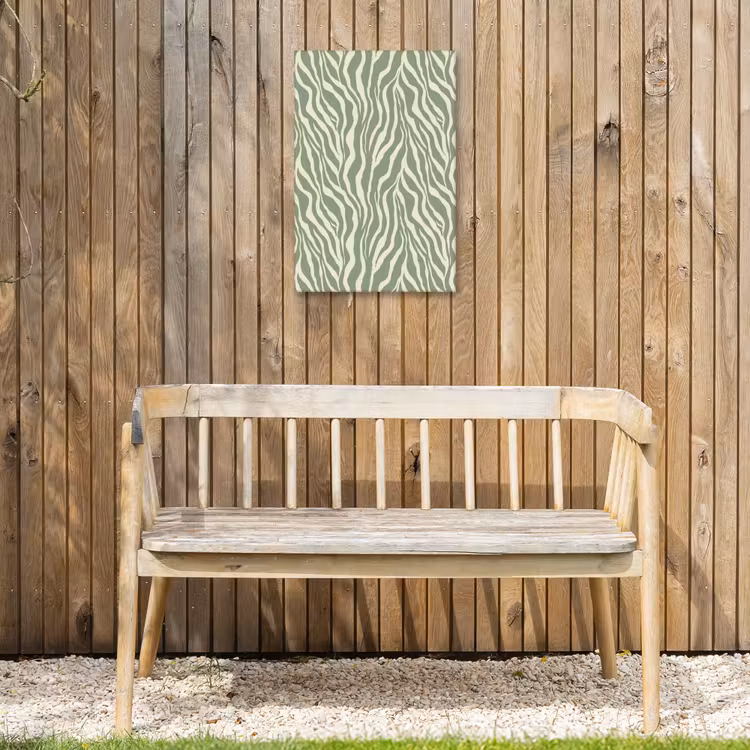 Zebra - Motief - Groen Tuinposter op houten frame 2 cm dik klein 841 -sfeer4