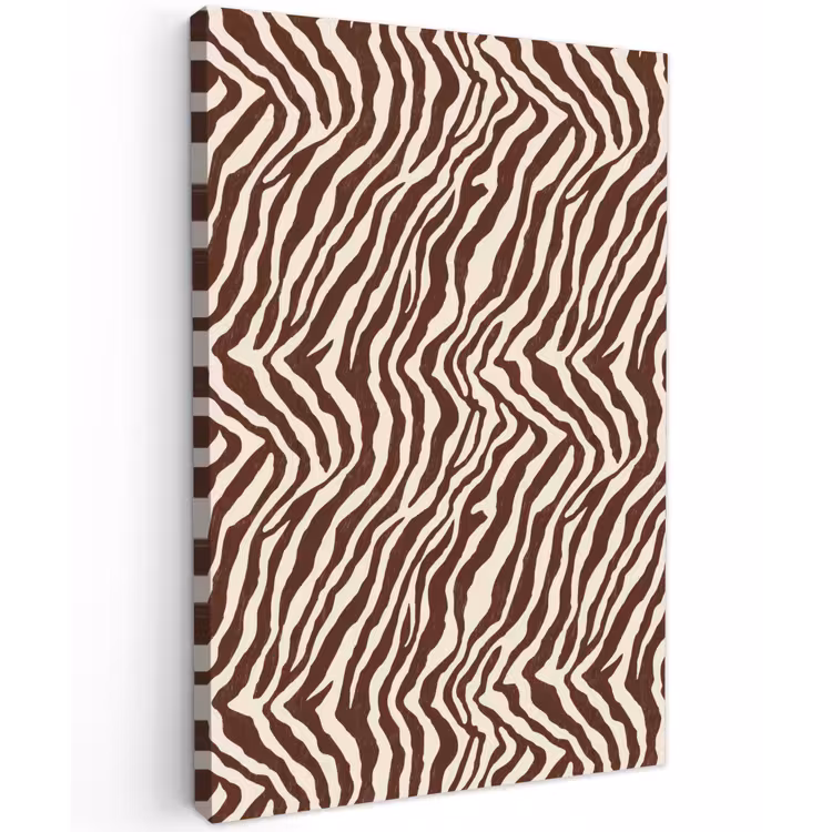 Zebra - Patroon - Zwart - Wit Tuinposter op houten frame 2 cm dik klein 841 -3d
