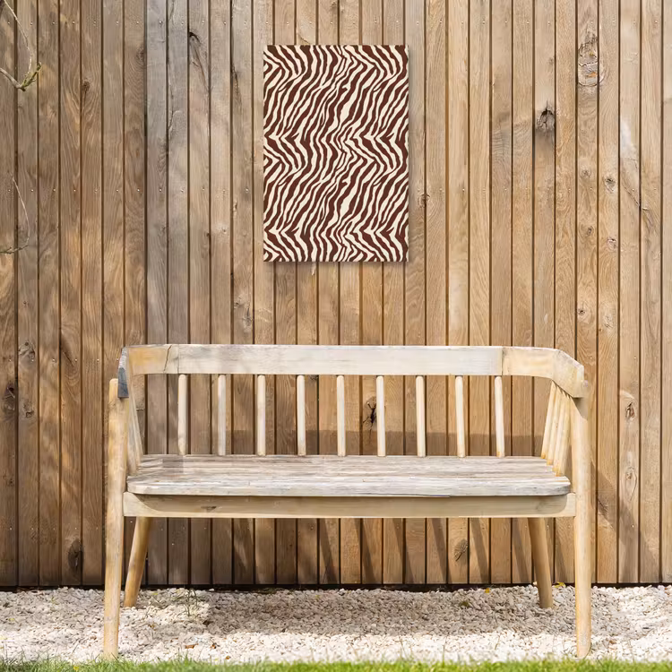 Zebra - Patroon - Zwart - Wit Tuinposter op houten frame 2 cm dik klein 841 -sfeer4