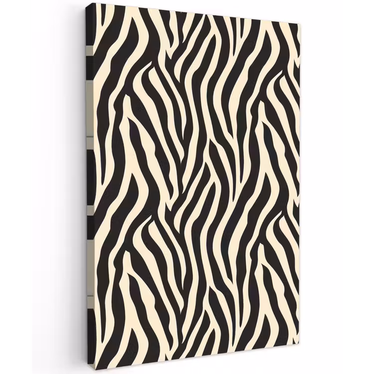 Zebra - Print - Klassiek - Zwart Tuinposter op houten frame 2 cm dik klein 841 -3d