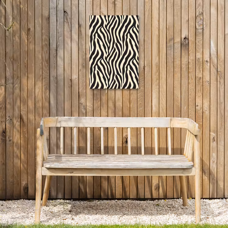 Zebra - Print - Klassiek - Zwart Tuinposter op houten frame 2 cm dik klein 841 -sfeer4