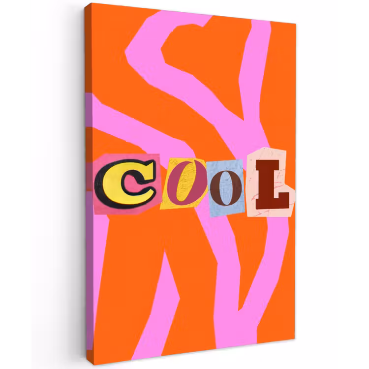 Zebraprint - Grafisch - COOL - Oranje Tuinposter op houten frame 2 cm dik klein -3d