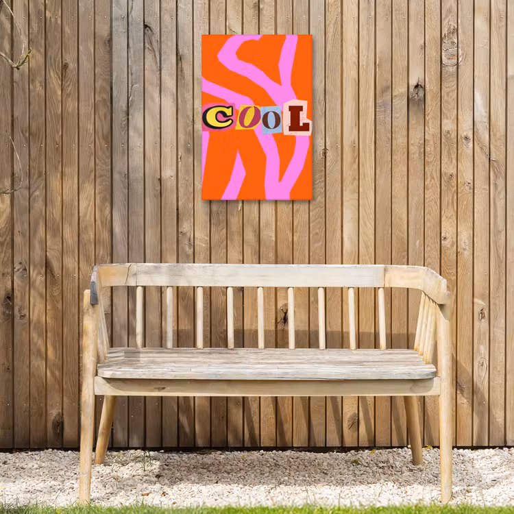 Zebraprint - Grafisch - COOL - Oranje Tuinposter op houten frame 2 cm dik klein -sfeer4