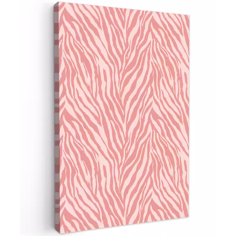 Zebra - Print - Roze Tuinposter op houten frame 2 cm dik klein 841 -3d