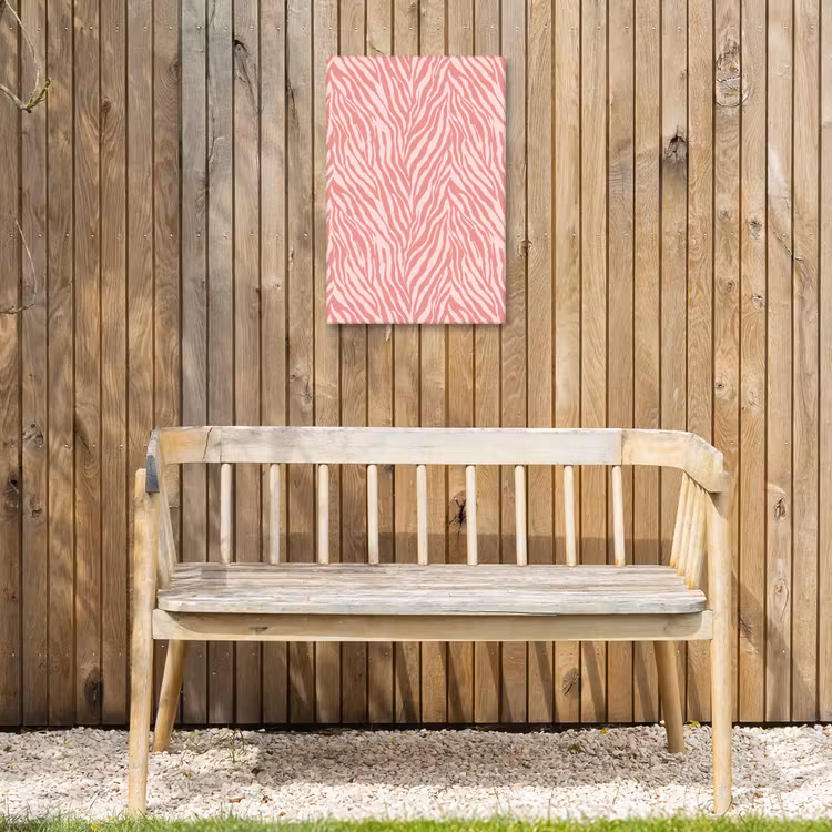 Zebra - Print - Roze Tuinposter op houten frame 2 cm dik klein 841 -sfeer4