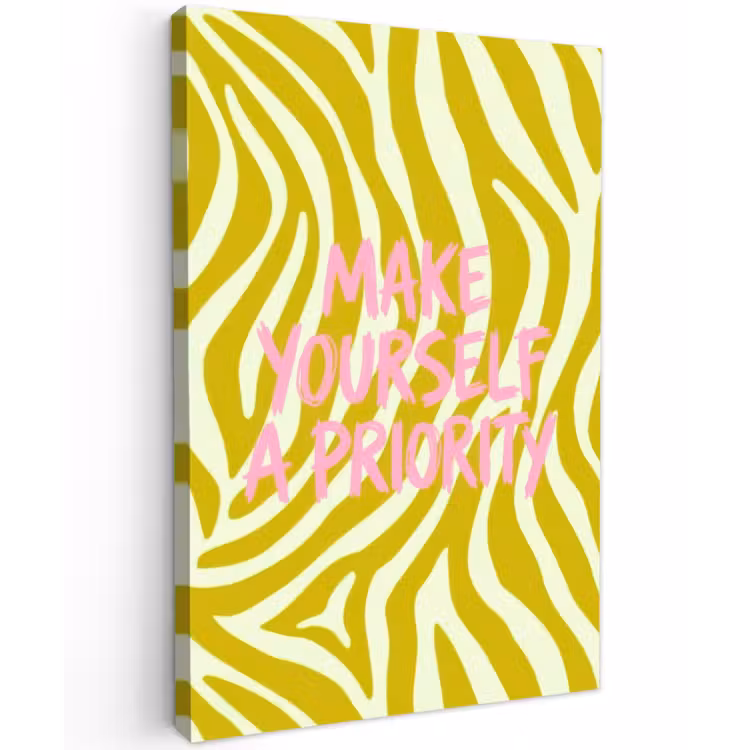 Zebraprint - Priority - Roze Tuinposter op houten frame 2 cm dik klein -3d