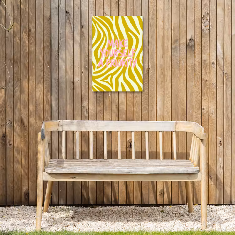 Zebraprint - Priority - Roze Tuinposter op houten frame 2 cm dik klein -sfeer4