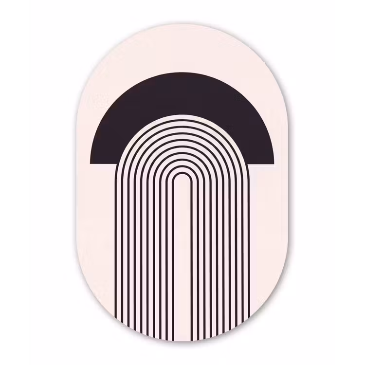 Oval - Glass - Abstract - Arch - Modern - Abstract - Boog - Modern Wandcirkel Ovaal Glas middel