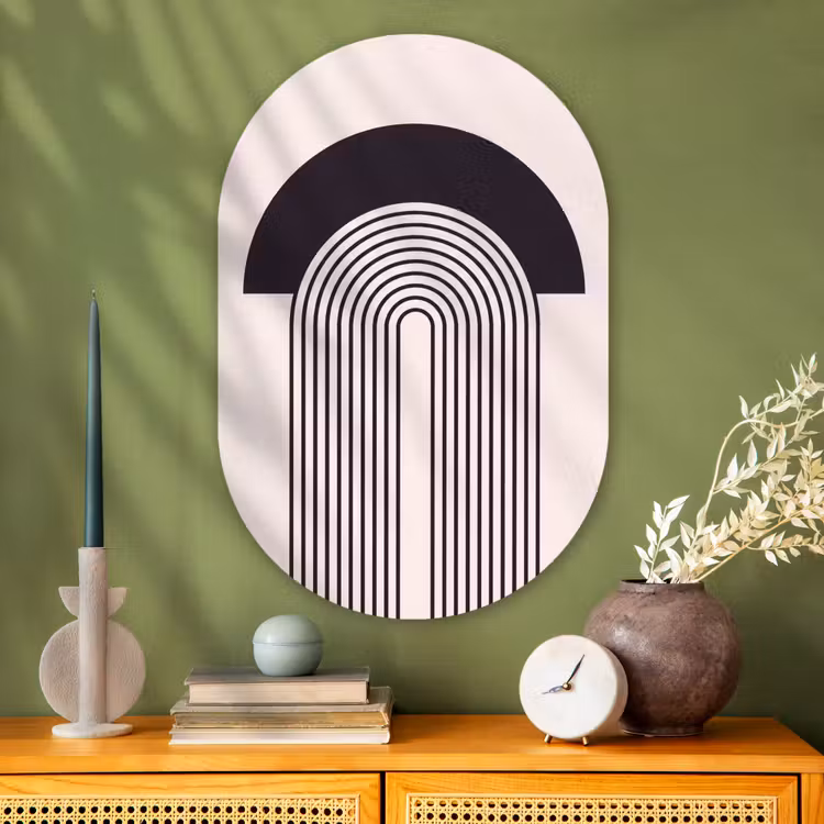 Oval - Glass - Abstract - Arch - Modern - Abstract - Boog - Modern Wandcirkel Ovaal Glas middel