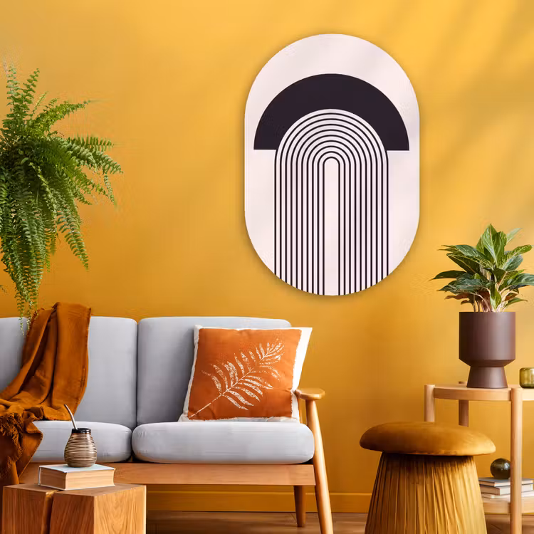 Oval - Glass - Abstract - Arch - Modern - Abstract - Boog - Modern Wandcirkel Ovaal Glas middel