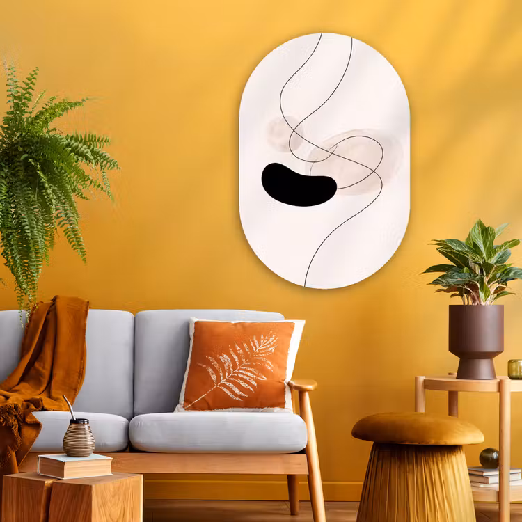 Oval - Glass - Abstract - Forms - Art - Abstract - Vormen - Kunst Wandcirkel Ovaal Glas middel