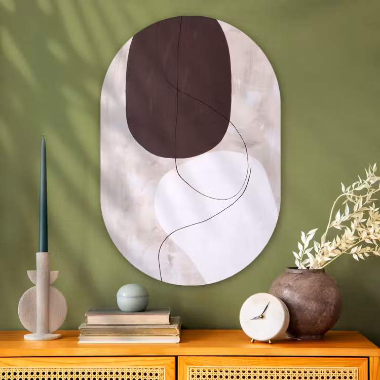 Oval - Glass - Abstract - Forms - Modern - Abstract - Vormen - Modern Wandcirkel Ovaal Glas middel