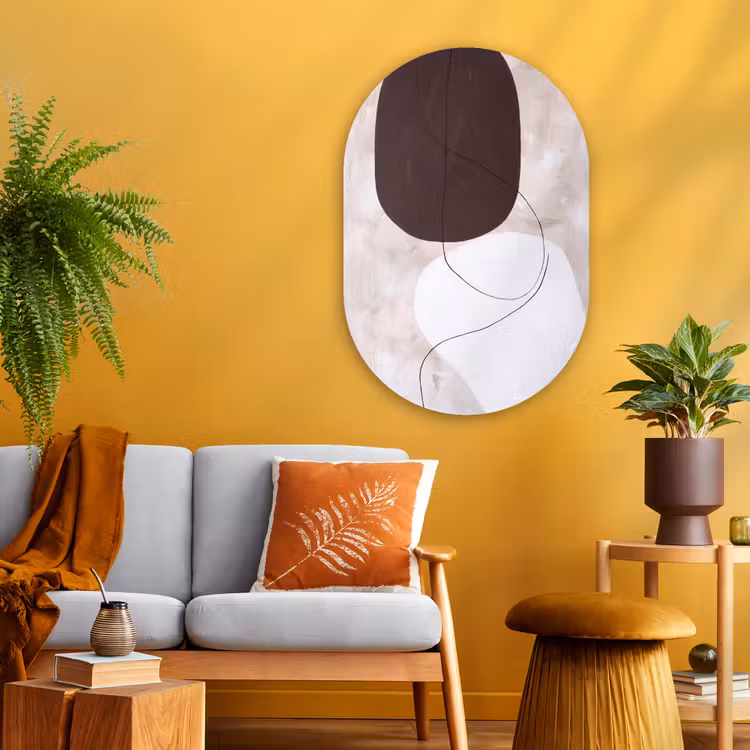 Oval - Glass - Abstract - Forms - Modern - Abstract - Vormen - Modern Wandcirkel Ovaal Glas middel