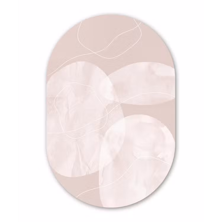 Oval - Glass - Art - Lines - Modern - Kunst - Lijnen - Modern Wandcirkel Ovaal Glas middel