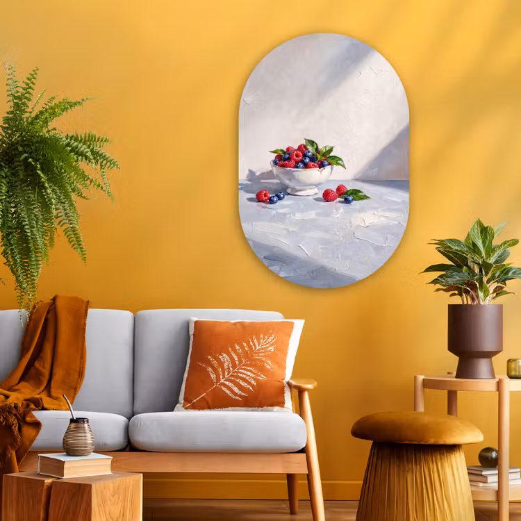 Oval - Glass - Berries - Bowl - Food - Bessen - Kom - Eten Wandcirkel Ovaal Glas middel