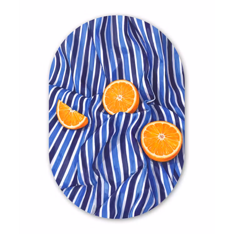 Oval - Glass - Food - Fruit - Orange - Eten - Fruit - Oranje Wandcirkel Ovaal Glas middel