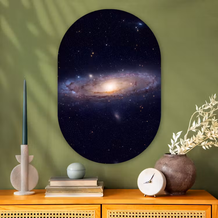 Oval - Glass - Galaxy - Space - Cosmos - Sterrenstelsel - Ruimte - Kosmos Wandcirkel Ovaal Glas middel