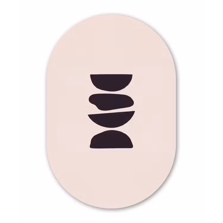 Oval - Glass - Shapes - Abstract - Modern - Vormen - Abstract - Modern Wandcirkel Ovaal Glas middel