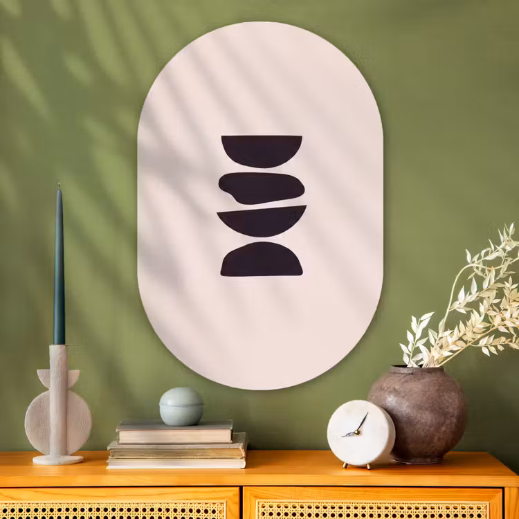 Oval - Glass - Shapes - Abstract - Modern - Vormen - Abstract - Modern Wandcirkel Ovaal Glas middel