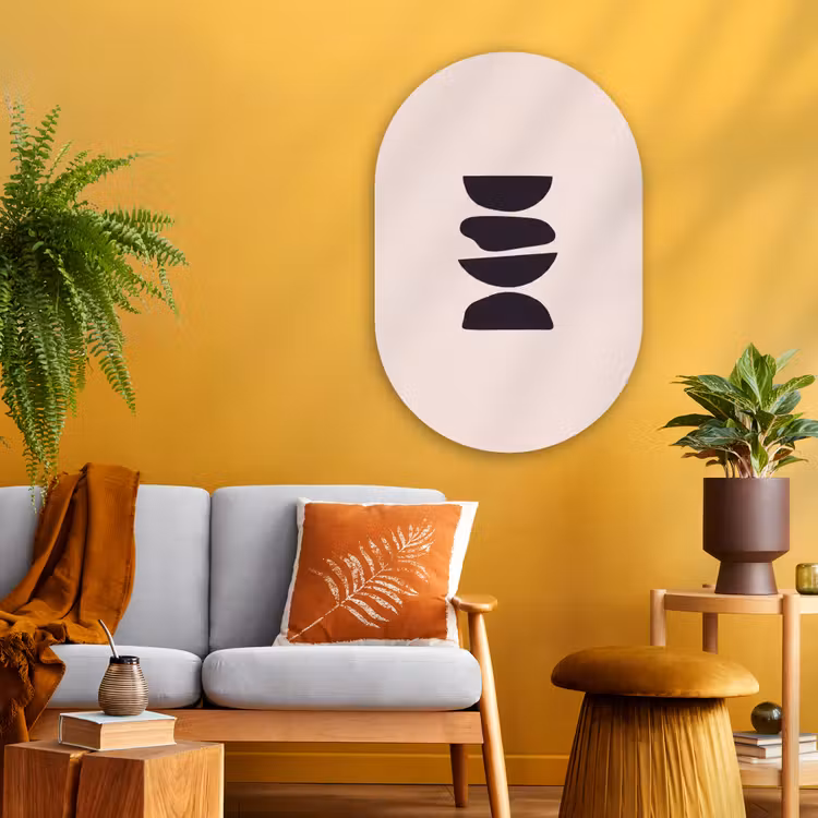 Oval - Glass - Shapes - Abstract - Modern - Vormen - Abstract - Modern Wandcirkel Ovaal Glas middel