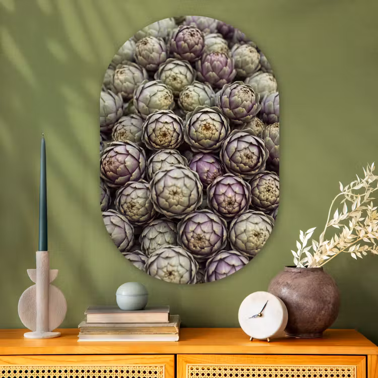 Oval - Glass - Vegetables - Fresh - Food - Groenten - Vers - Eten Wandcirkel Ovaal Glas middel