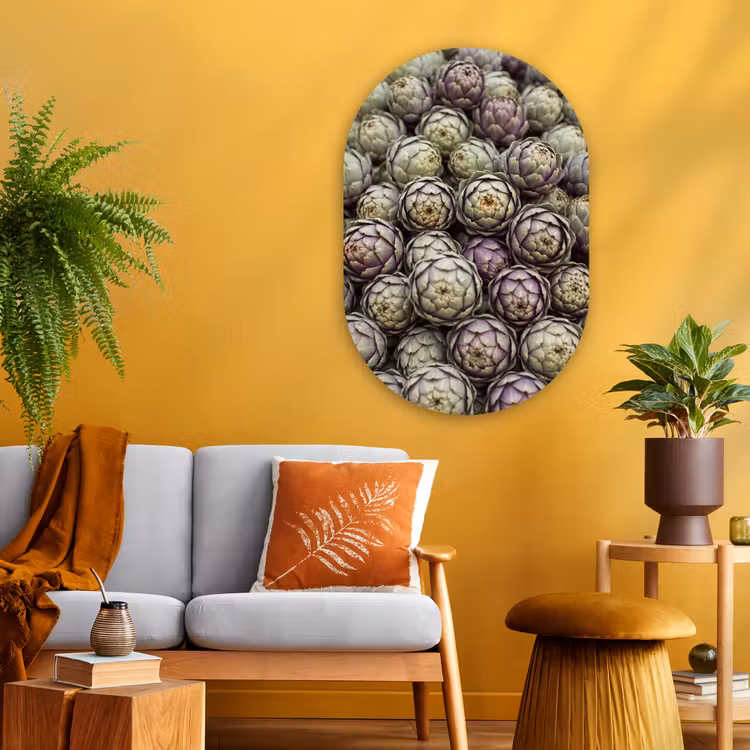 Oval - Glass - Vegetables - Fresh - Food - Groenten - Vers - Eten Wandcirkel Ovaal Glas middel
