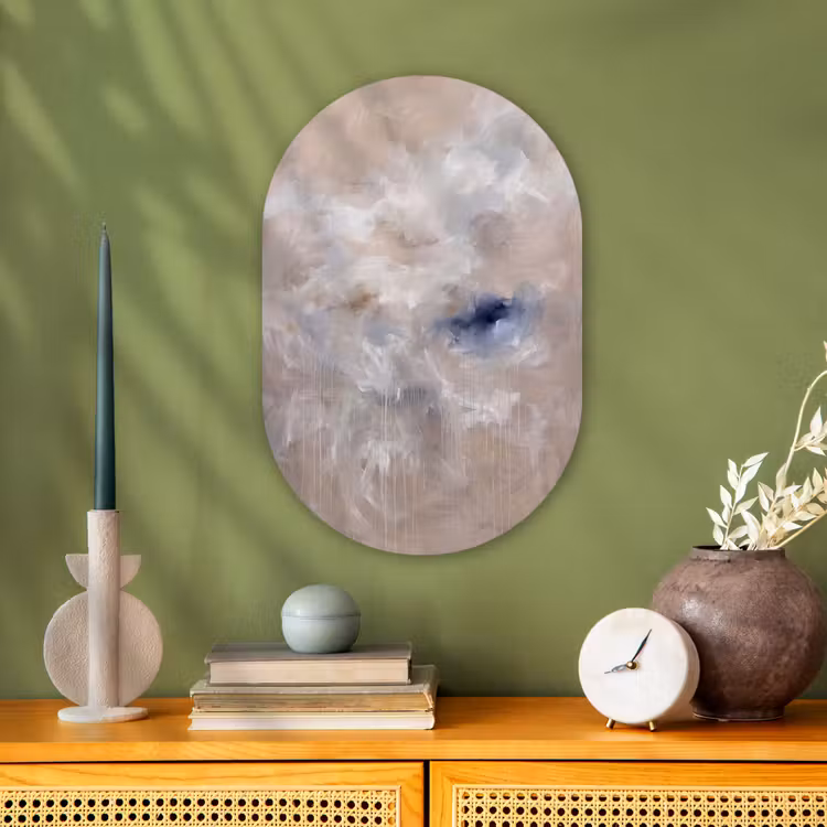 Abstract - Wolken - Sfeer - Modern - Beige Wandcirkel Ovaal Forex klein -sfeer2