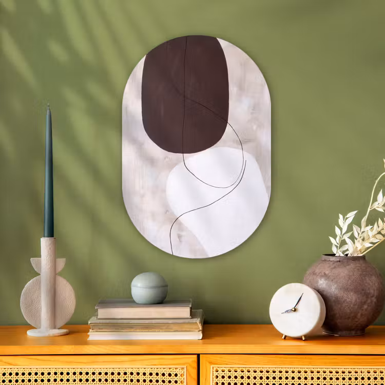 Oval - Plastic - Abstract - Forms - Modern - Abstract - Vormen - Modern Wandcirkel Ovaal Forex klein
