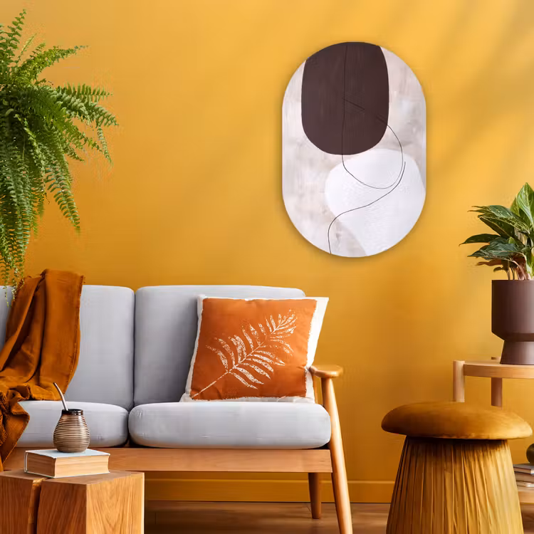 Oval - Plastic - Abstract - Forms - Modern - Abstract - Vormen - Modern Wandcirkel Ovaal Forex klein