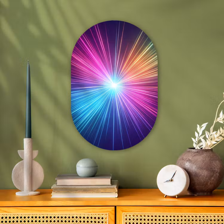 Abstract - Light - Burst - Modern - Colorful Wandcirkel Ovaal Forex klein -sfeer2