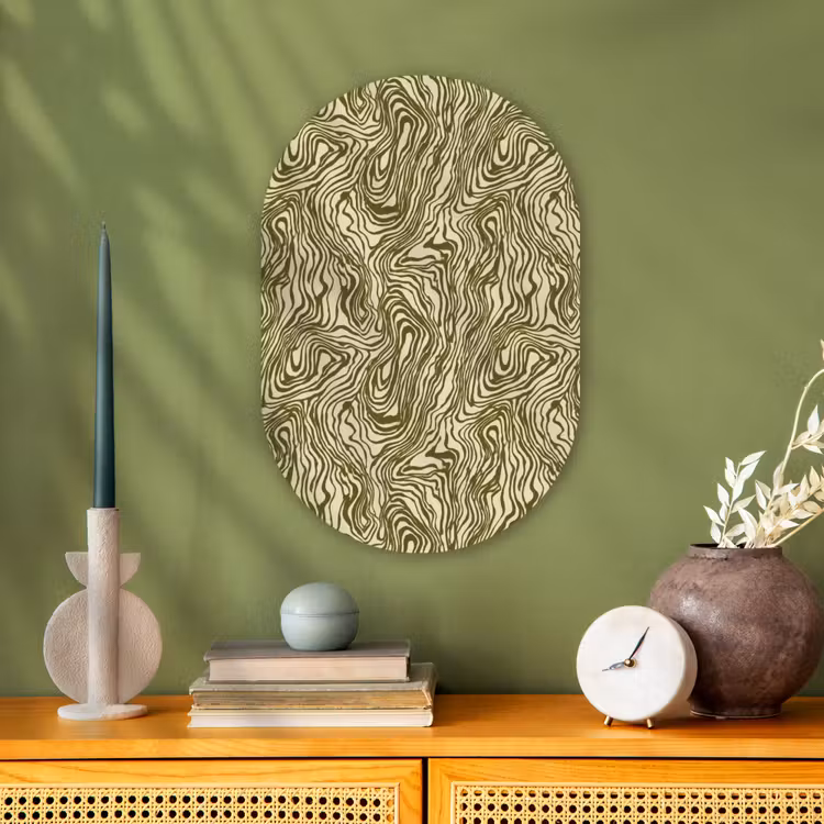 Abstract - Marmer - Groen Wandcirkel Ovaal Forex klein 630 -sfeer2