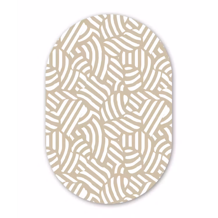 Abstract - Modern - Beige Wandcirkel Ovaal Forex klein 630 -3d