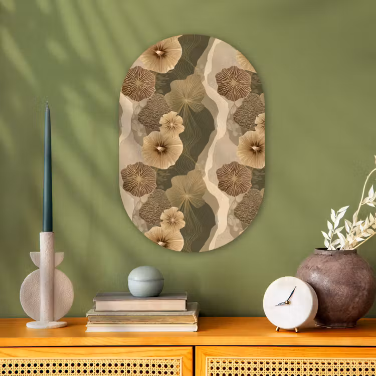 Abstract - Modern - Groen Wandcirkel Ovaal Forex klein 630 -sfeer2