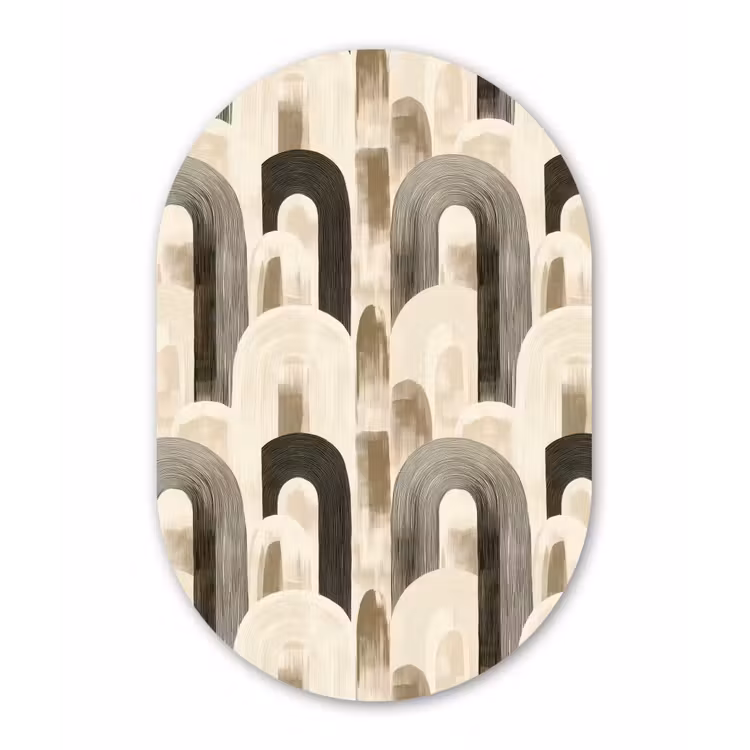 Abstract - Patroon - Bogen Wandcirkel Ovaal Forex klein 630 -3d