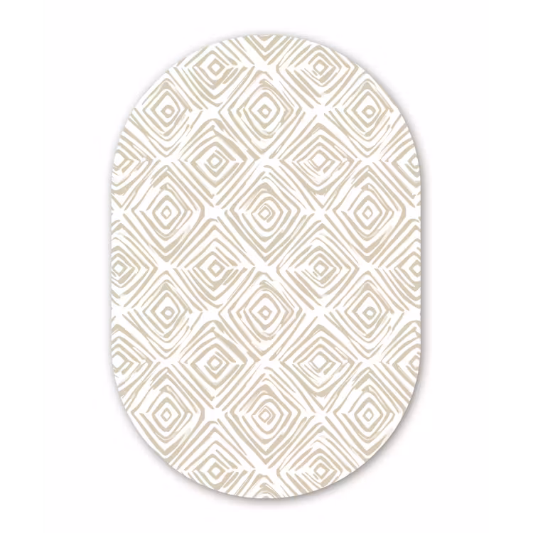 Abstract - Ruit - Beige Wandcirkel Ovaal Forex klein 630 -3d